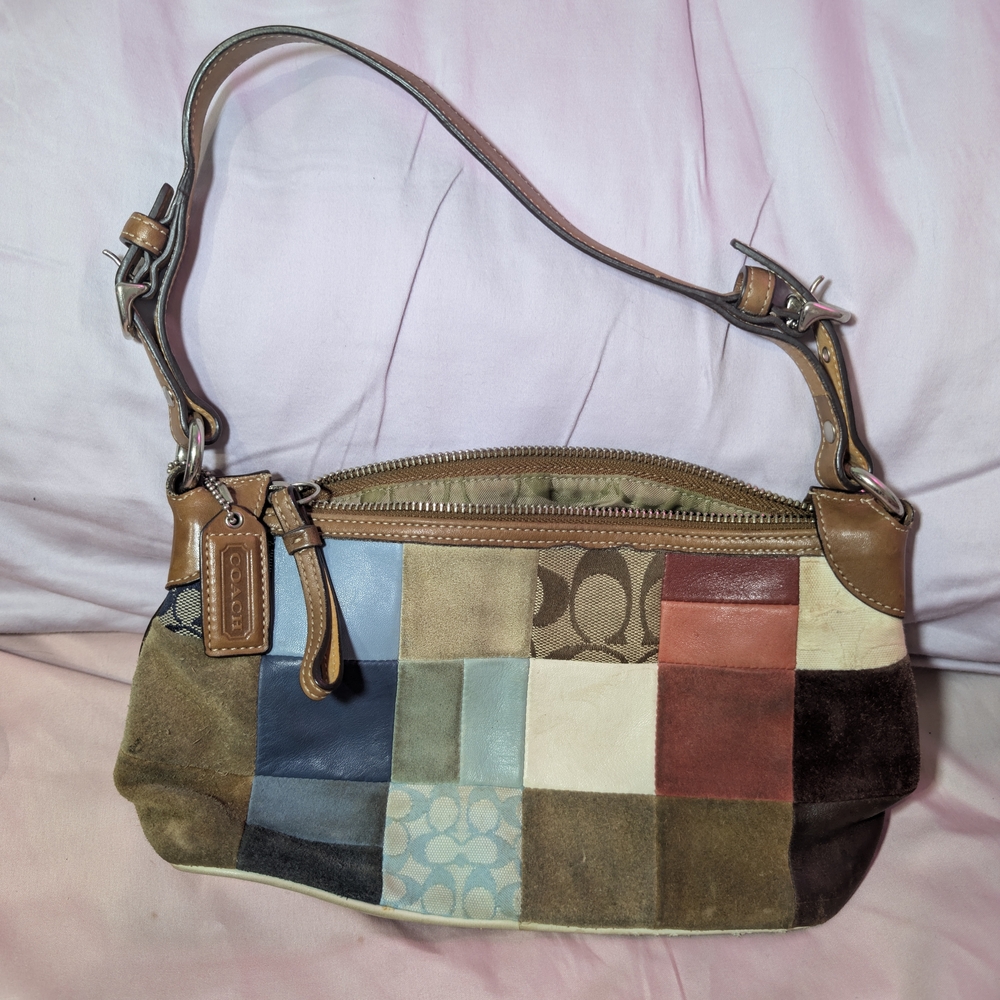 Coach Patchwork Shoulder Bag in Earth Tones